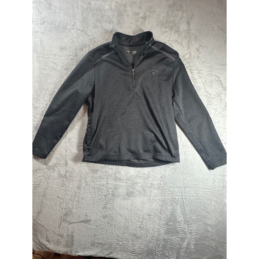 Callaway Golf Pullover Mens Medium Dark Gray Heather 1/4 Zip Athletic Sweatshirt